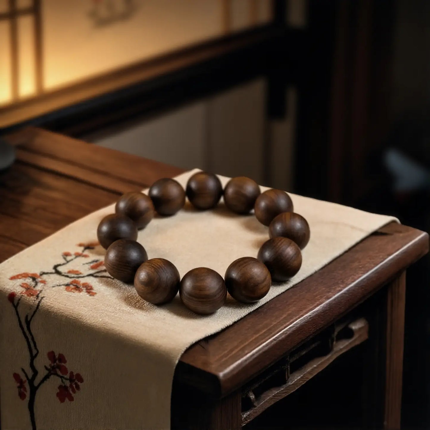 Magicfad Handcrafted Tiger Print Black Rosewood Prayer Bead Bracelet – 12 Beads Meditation & Stress Relief