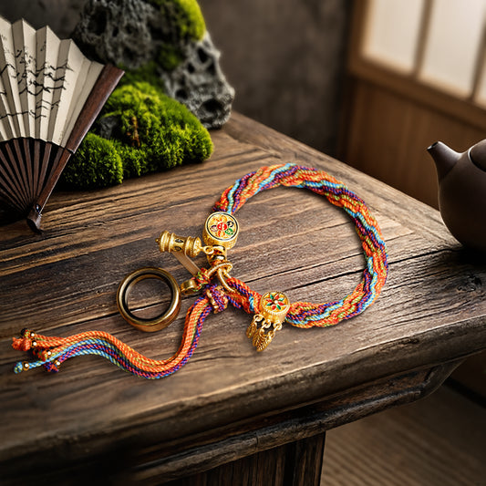 Magicfad Tibetan Om Mani Padme Hum Dreamcatcher Reincarnation Knot Bracelet - A Symbol of Connection & Continuity