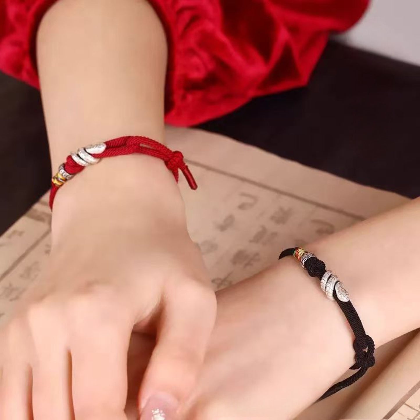 Magicfad Red String & Sterling Silver Snake Coin Ring Bracelet — Cultural Symbolism & Personal Intention