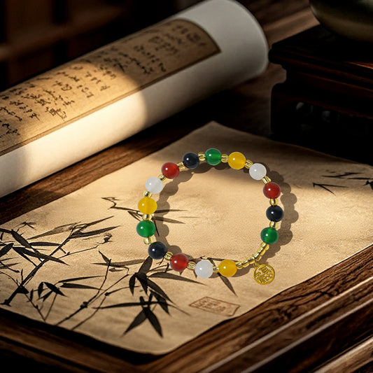 Magicfad Five Blessings Agate Feng Shui Bracelet β A Token of Traditional Wishes