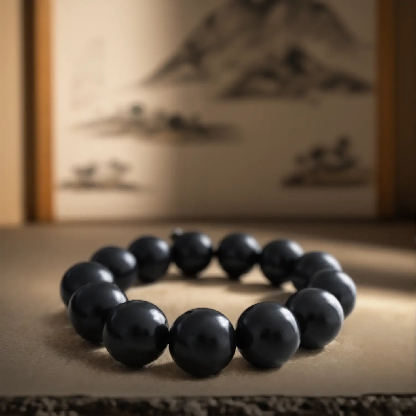 Magicfad Natural Ebony Buddhist Bead Bracelet β Handcrafted Meditation & Protection Jewelry