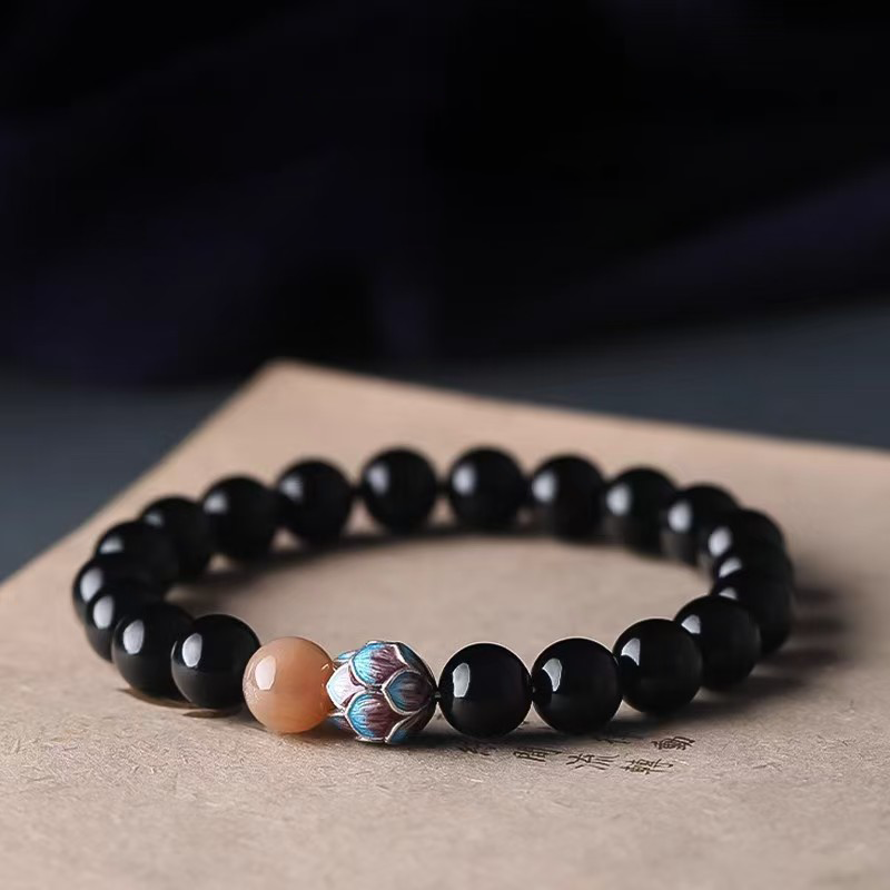 Magicfad Obsidian Lotus Bracelet