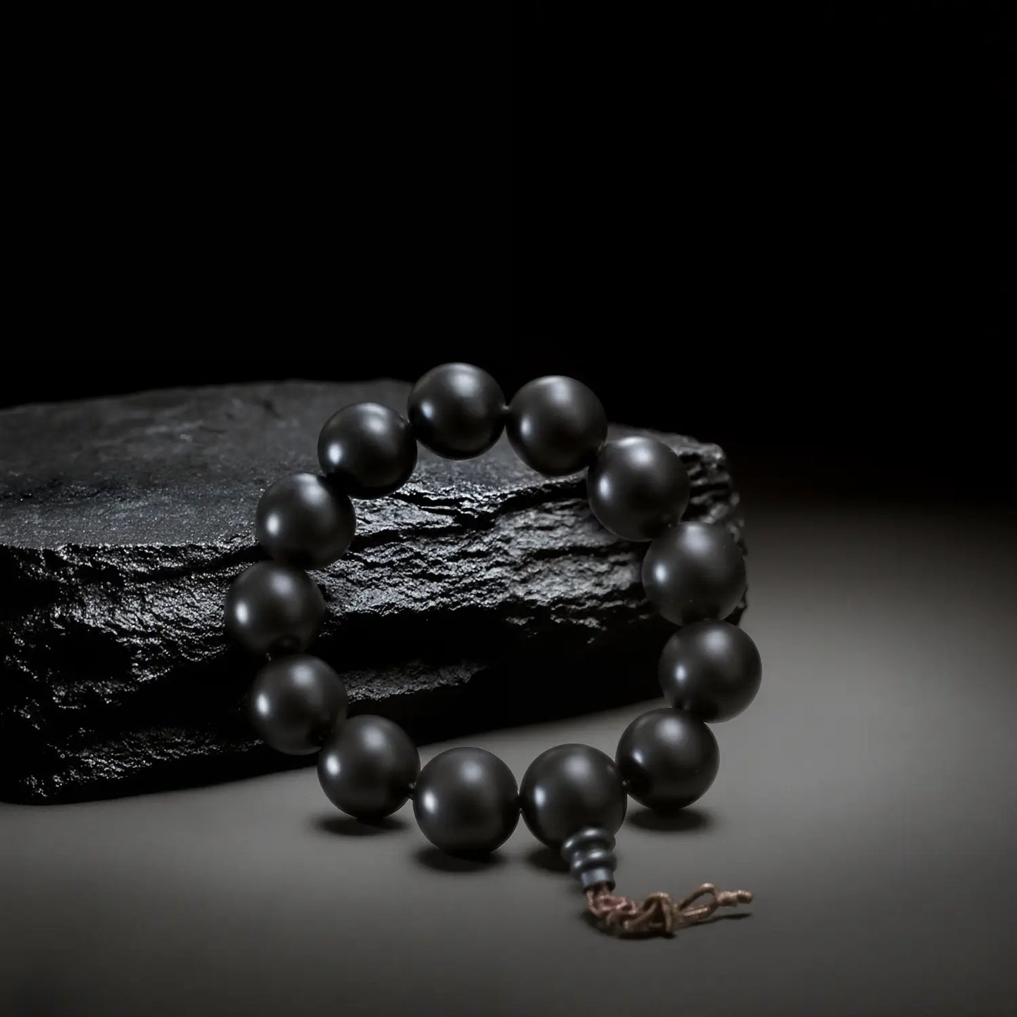 Magicfad Natural Ebony Buddhist Bead Bracelet β Handcrafted Meditation & Protection Jewelry