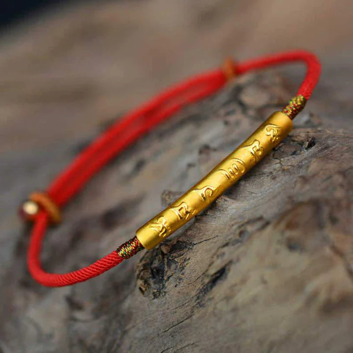 Magicfad Tibetan Buddhist Handmade Mani Mantra Red String — Cultural Inspiration & Mindful Intention