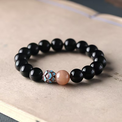 Magicfad Obsidian Lotus Bracelet