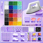 【Upgraded Special Iron + Upgraded Bead Pen Set】24 Colors + Tool Kit + Free 2000 Black and White Beads