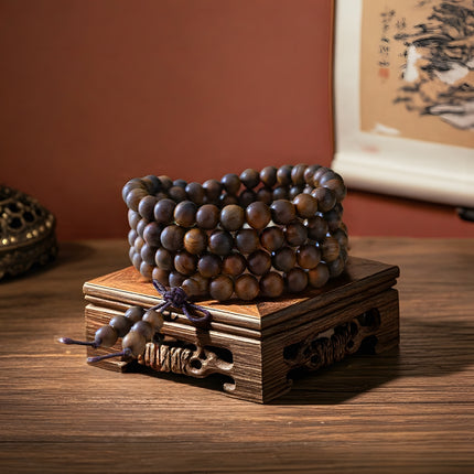 Magicfad 108 Mala Beads Black Rosewood Bracelet Prayer Meditation Elastic