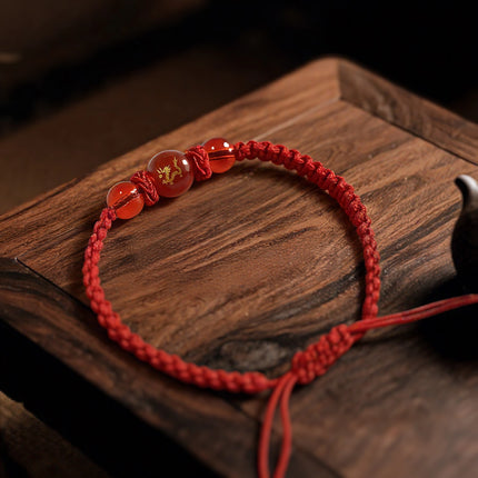 Magicfad Handmade Red Agate Chinese Zodiac Bracelet