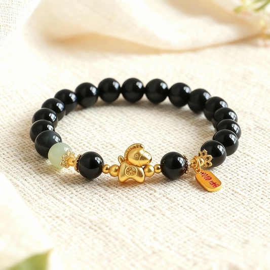 Magicfad Obsidian Horse Guardian Bracelet – Strength & Protection