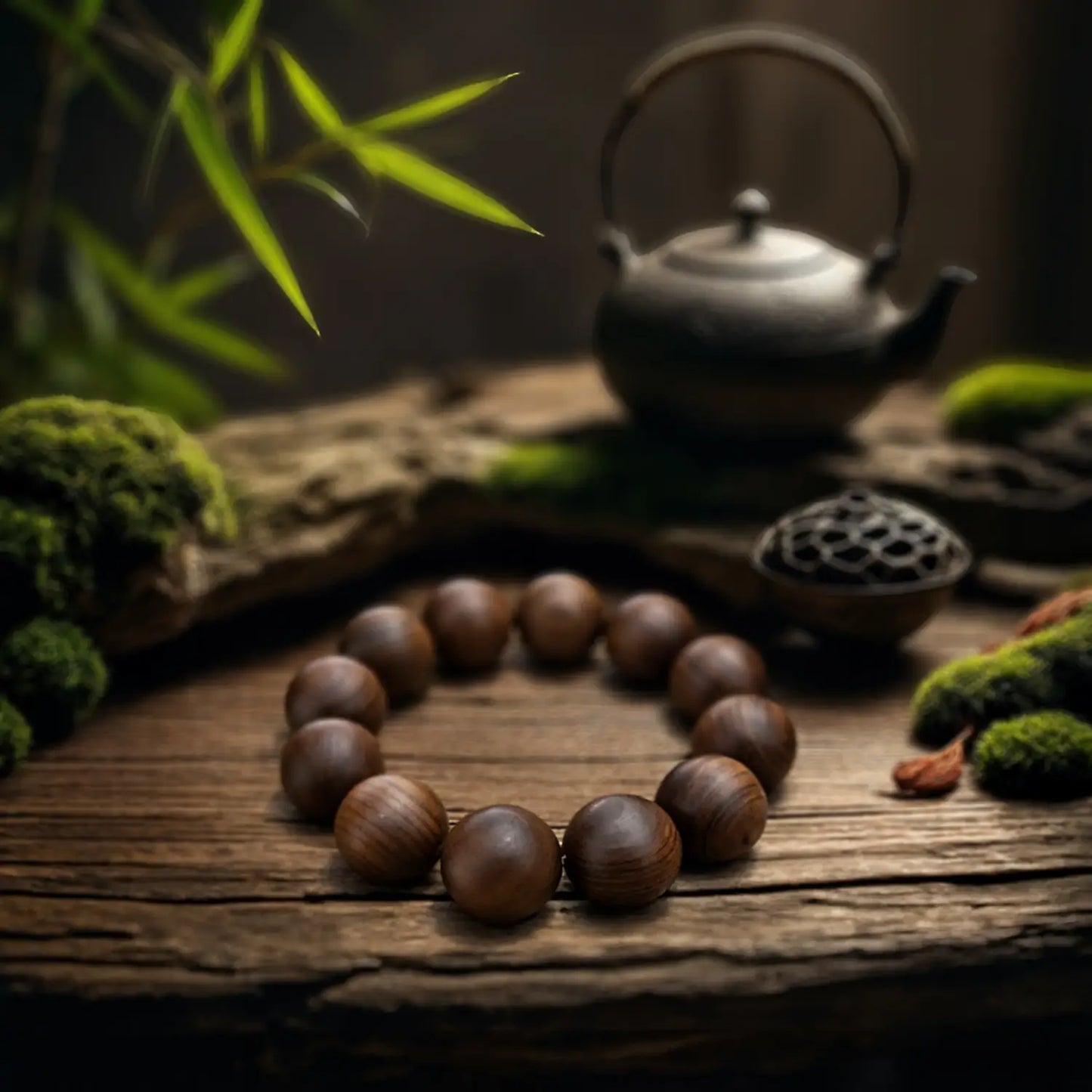 Magicfad Handcrafted Tiger Print Black Rosewood Prayer Bead Bracelet – 12 Beads Meditation & Stress Relief