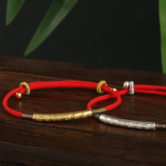 Magicfad Tibetan Buddhist Handmade Mani Mantra Red String — Cultural Inspiration & Mindful Intention