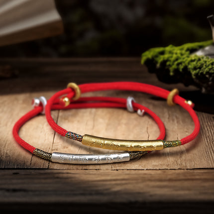 Magicfad Tibetan Buddhist Handmade Mani Mantra Red String — Cultural Inspiration & Mindful Intention