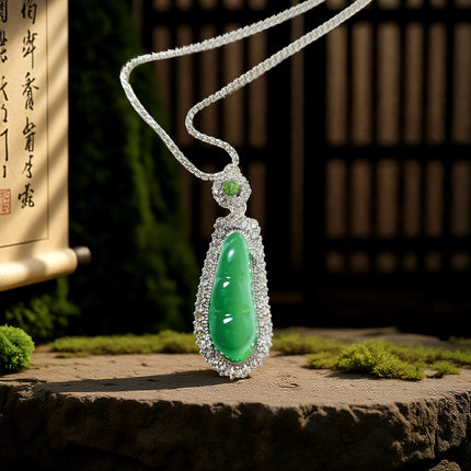 Magicfad Green Jade Necklace