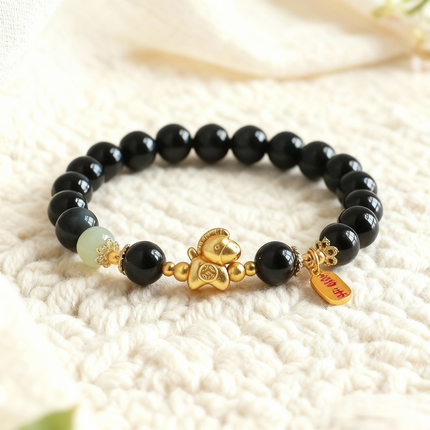 Magicfad Obsidian Horse Guardian Bracelet – Strength & Protection