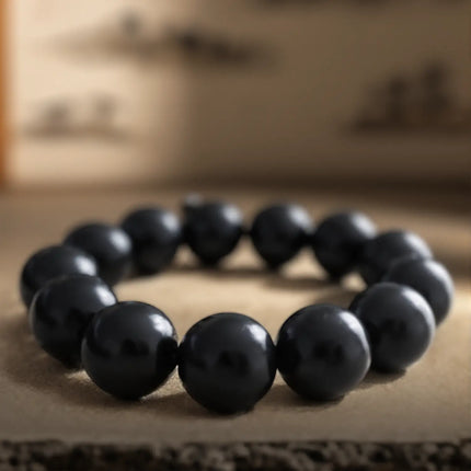 Magicfad Natural Ebony Buddhist Bead Bracelet – Handcrafted Meditation & Protection Jewelry