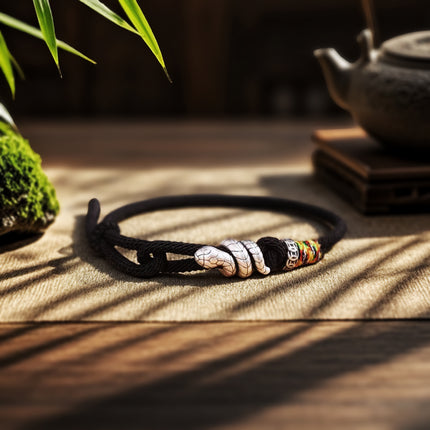 Magicfad Red String & Sterling Silver Snake Coin Ring Bracelet — Cultural Symbolism & Personal Intention