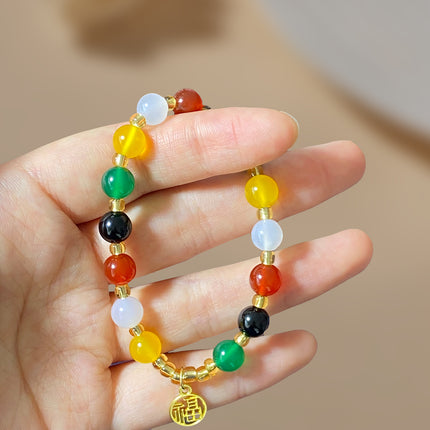 Magicfad Five Blessings Agate Feng Shui Bracelet – A Token of Traditional Wishes