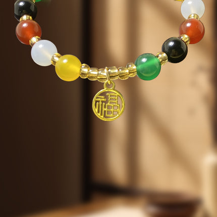 Magicfad Five Blessings Agate Feng Shui Bracelet – A Token of Traditional Wishes