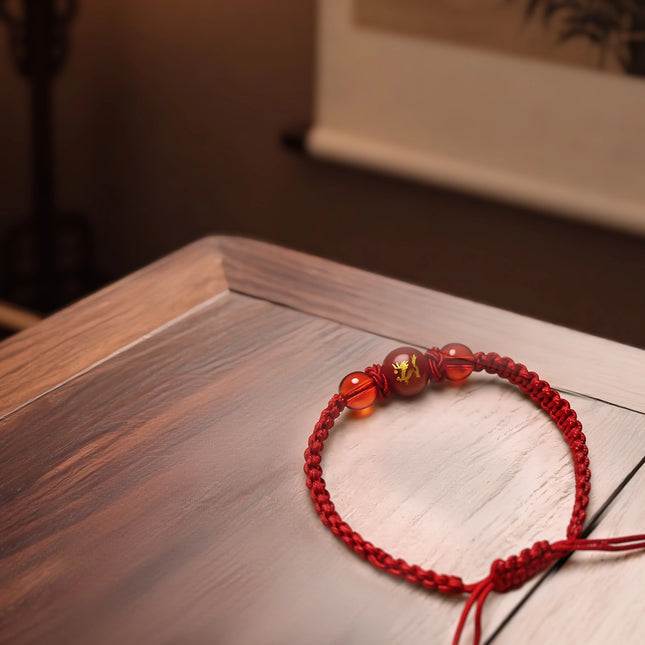 Magicfad Handmade Red Agate Chinese Zodiac Bracelet