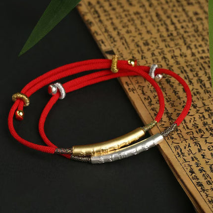 Magicfad Tibetan Buddhist Handmade Mani Mantra Red String — Cultural Inspiration & Mindful Intention