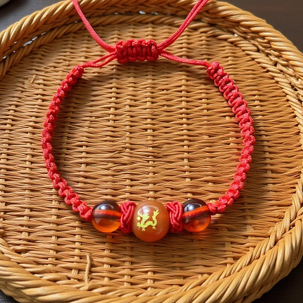 Magicfad Handmade Red Agate Chinese Zodiac Bracelet