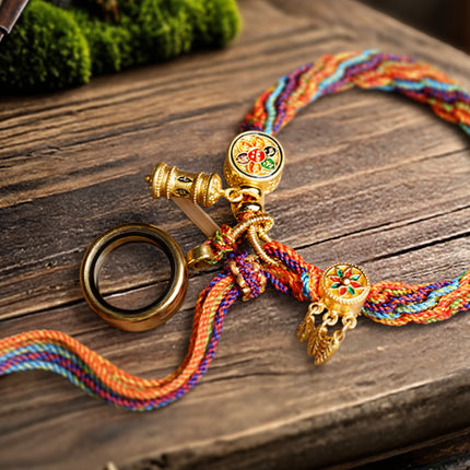 Magicfad Tibetisches Om Mani Padme Hum Traumfänger-Reinkarnationsknoten-Armband - Ein Symbol der Verbindung und Kontinuität