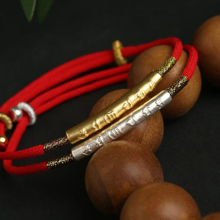 Magicfad Tibetan Buddhist Handmade Mani Mantra Red String — Cultural Inspiration & Mindful Intention