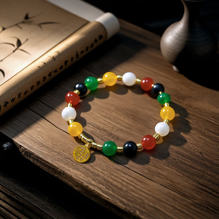 Magicfad Five Blessings Agate Feng Shui Bracelet – A Token of Traditional Wishes