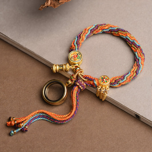 Magicfad Tibetan Om Mani Padme Hum Dreamcatcher Reincarnation Knot Bracelet - A Symbol of Connection & Continuity