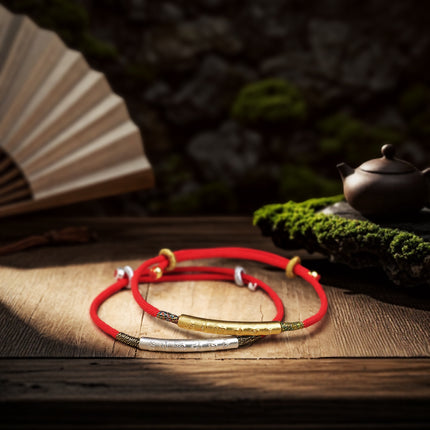 Magicfad Tibetan Buddhist Handmade Mani Mantra Red String — Cultural Inspiration & Mindful Intention