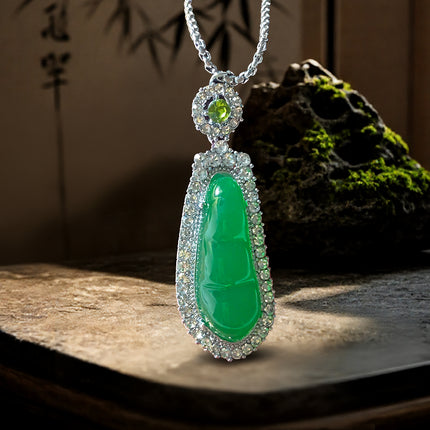 Magicfad Green Jade Necklace