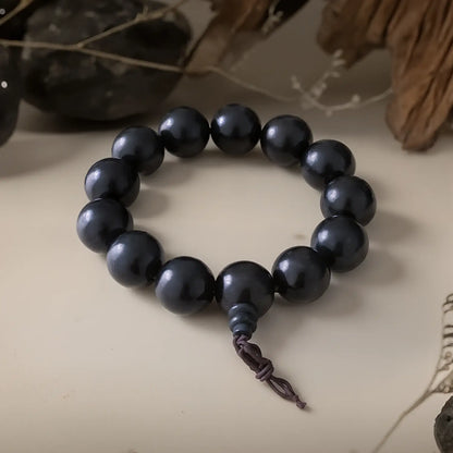 Magicfad Natural Ebony Buddhist Bead Bracelet – Handcrafted Meditation & Protection Jewelry