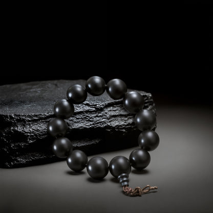 Magicfad Natural Ebony Buddhist Bead Bracelet – Handcrafted Meditation & Protection Jewelry