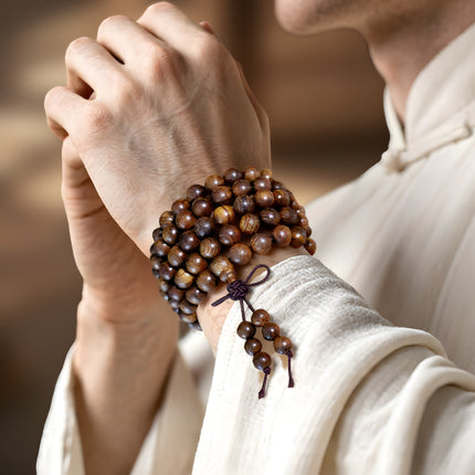 Magicfad 108 Mala Beads Black Rosewood Bracelet Prayer Meditation Elastic