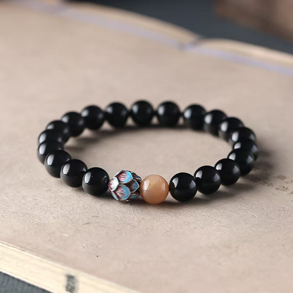 Magicfad Obsidian Lotus Bracelet