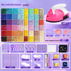 【Iron + Upgraded Bead Pen Set】120 Colors + Tool Kit + Free 6000 Black and White Beads