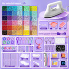 【Upgraded Special Iron + Deluxe Tool Kit Set】72 Colors + Bead Pen Set + Free 4000 Black and White Beads