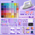 【Upgraded Special Iron + Deluxe Tool Kit Set】96 Colors + Bead Pen Set + Free 4000 Black and White Beads
