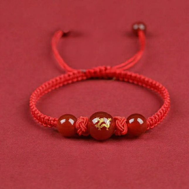 Magicfad Handmade Red Agate Chinese Zodiac Bracelet