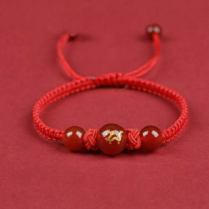 Magicfad Handmade Red Agate Chinese Zodiac Bracelet