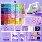【Upgraded Special Iron + Upgraded Bead Pen Set】96 Colors + Tool Kit + Free 4000 Black and White Beads
