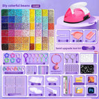 【Iron + Deluxe Tool Kit Set】120 Colors + Bead Pen Set + Free 6000 Black and White Beads