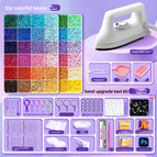 【Upgraded Special Iron + Upgraded Bead Pen Set】48 Colors + Tool Kit + Free 2000 Black and White Beads