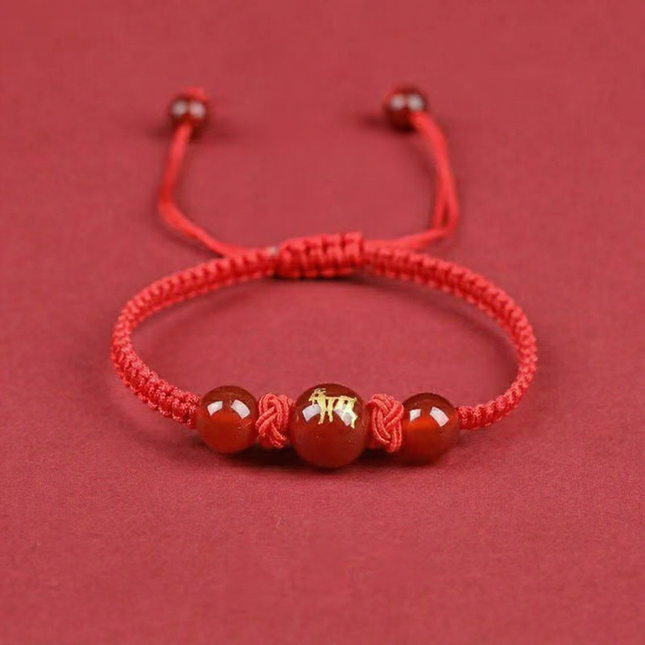 Magicfad Handmade Red Agate Chinese Zodiac Bracelet