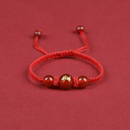 Magicfad Handmade Red Agate Chinese Zodiac Bracelet