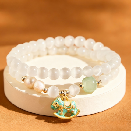 Magicfad Year Of The Horse Chrysoberyl Glass Bead Bracelet