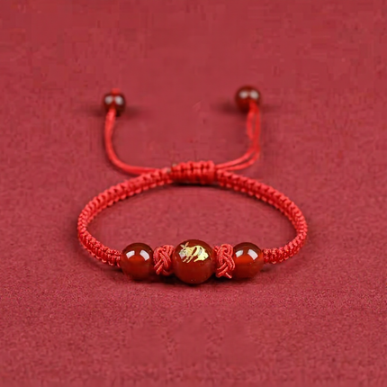 Magicfad Handmade Red Agate Chinese Zodiac Bracelet