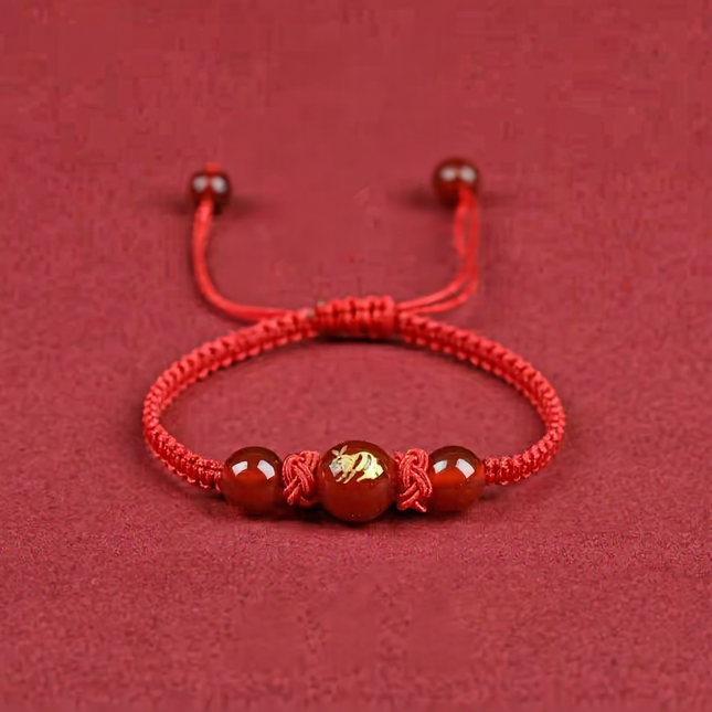 Magicfad Handmade Red Agate Chinese Zodiac Bracelet