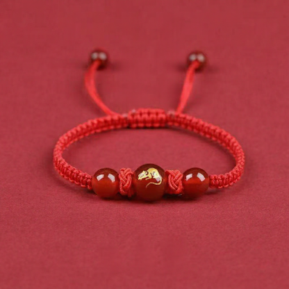 Magicfad Handmade Red Agate Chinese Zodiac Bracelet