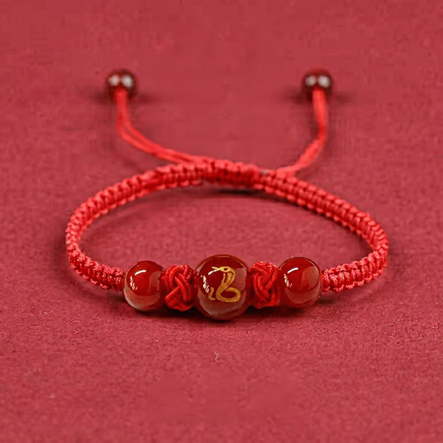 Magicfad Handmade Red Agate Chinese Zodiac Bracelet